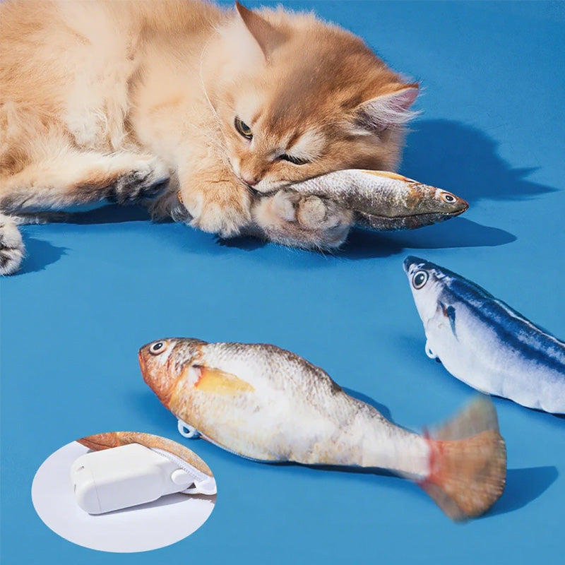 Motion Sensor Cat Toy - Interactive Fish Design