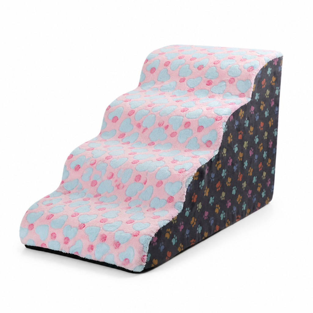 Plush Foam & Non-Slip Pet Stairs (Removable Washable Cover)
