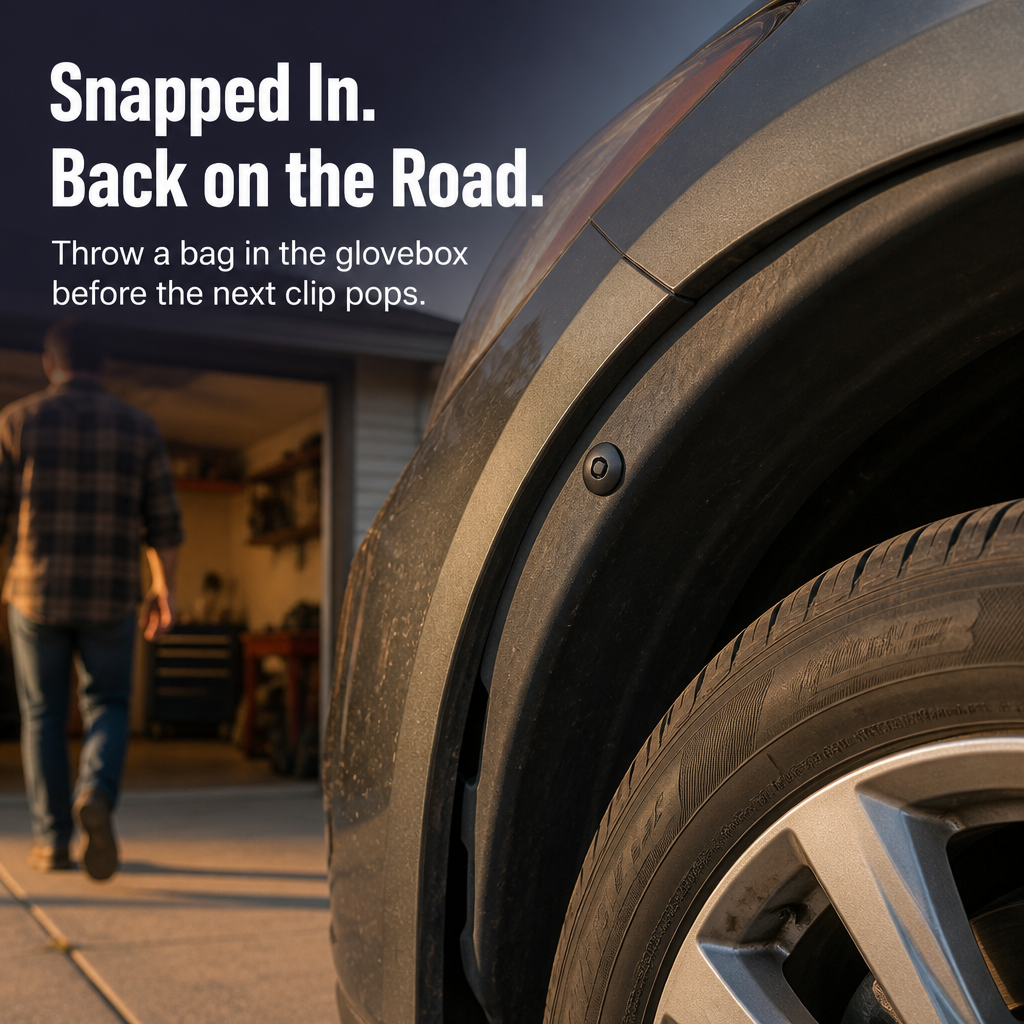 SnapSecure™ — Snap Loose Fender Liners, Mudguards, and Splash Shields Firmly Back