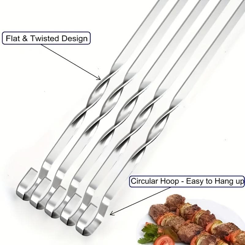 Set of BBQ Skewers with Extended Handles
