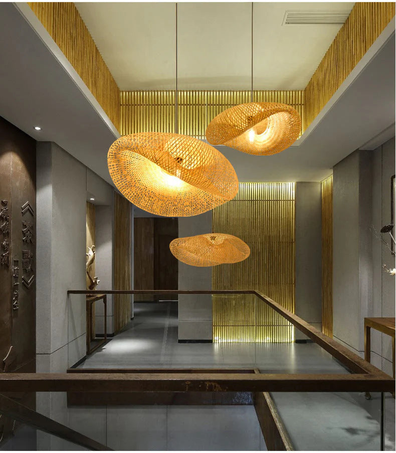 Handcrafted Bamboo Pendant Light – Warm Radiance Through Organic Weave
