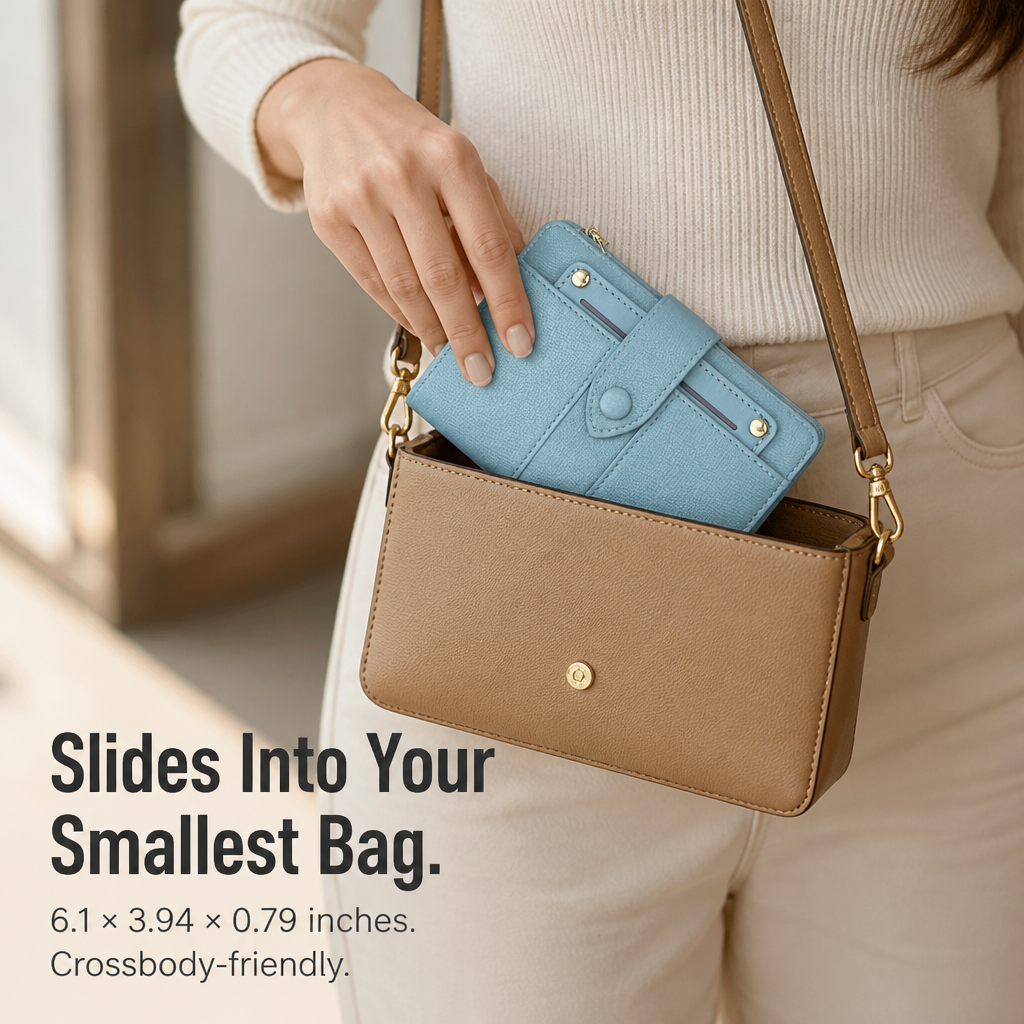 VeroLuxe™ — Holds 15 Cards Without Adding Bulk to Your Tiniest Bag