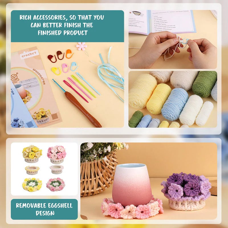 RadiantPetal™ DIY Crochet Kit — Transform Your Table with Handmade Floral Joy and Creative Calm