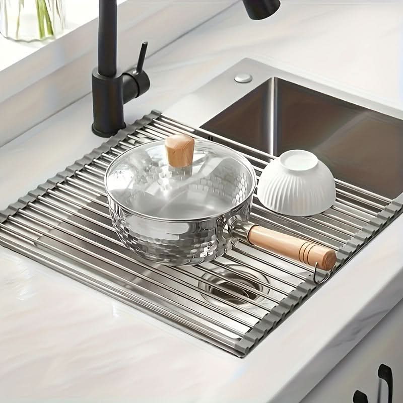Stainless Steel Dish Drying Rack – Roll-Up Design