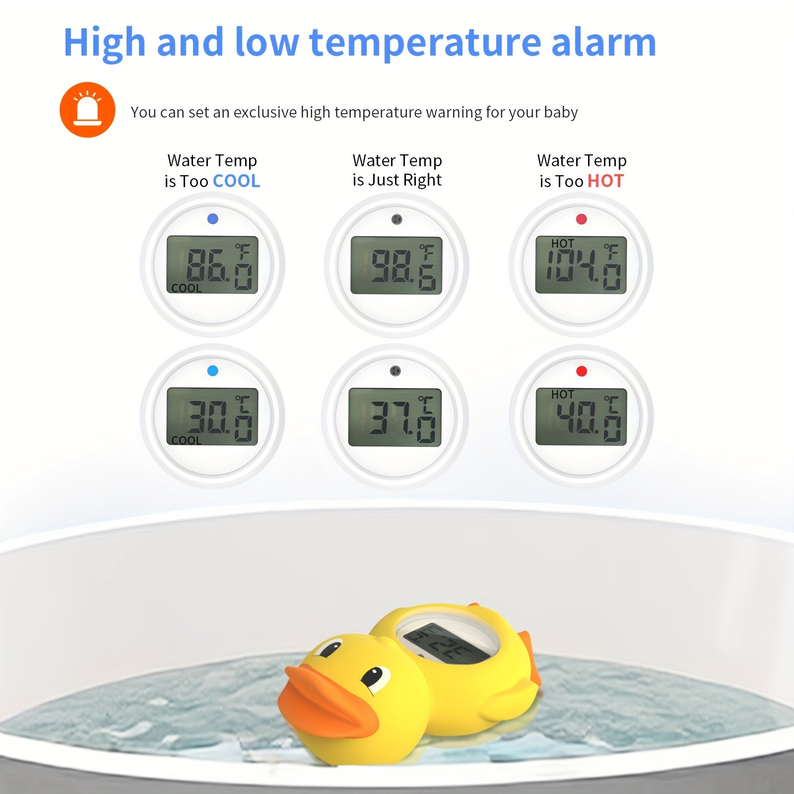 Waterproof Duck-Shaped Digital Bath Thermometer with LCD Screen