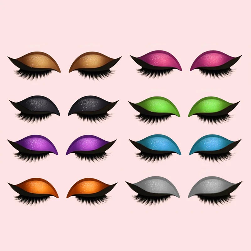 Eyeshadow and Eyelashes with Eye Makeup Patches