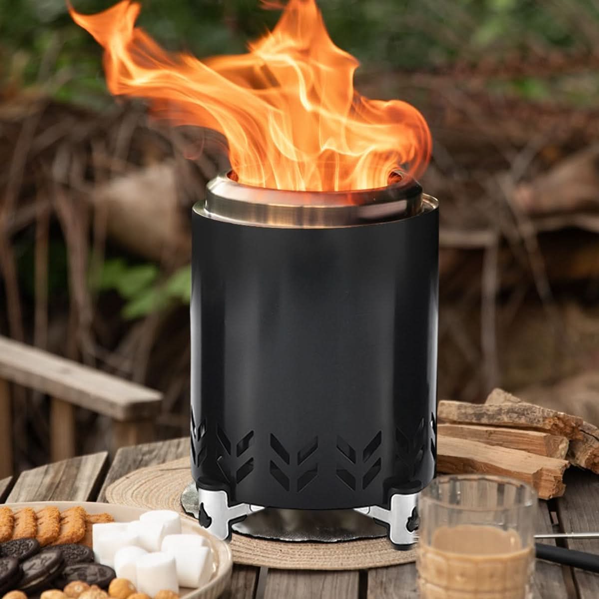 Portable Outdoor Fire Bowl with Stand for Warmth