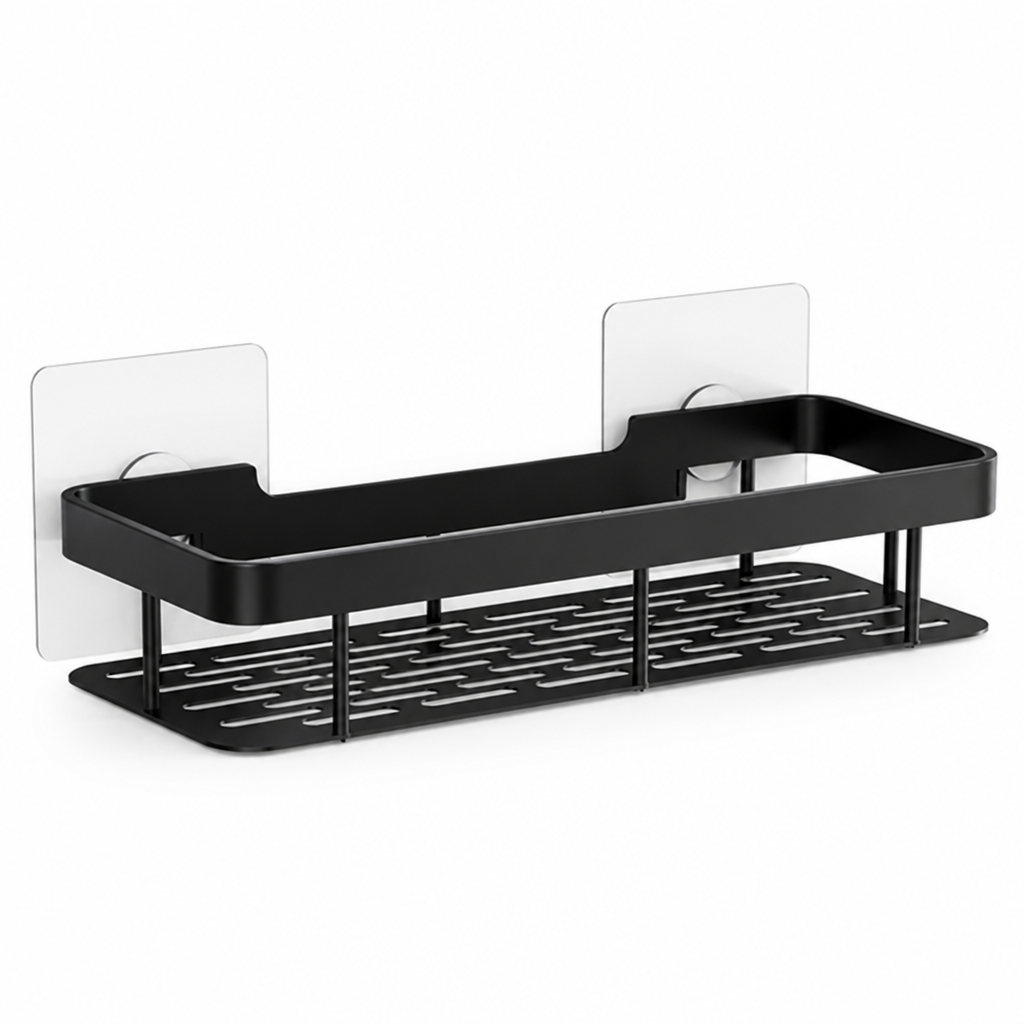 Drill-Free Self-Adhesive Stainless Steel Bathroom Shelf