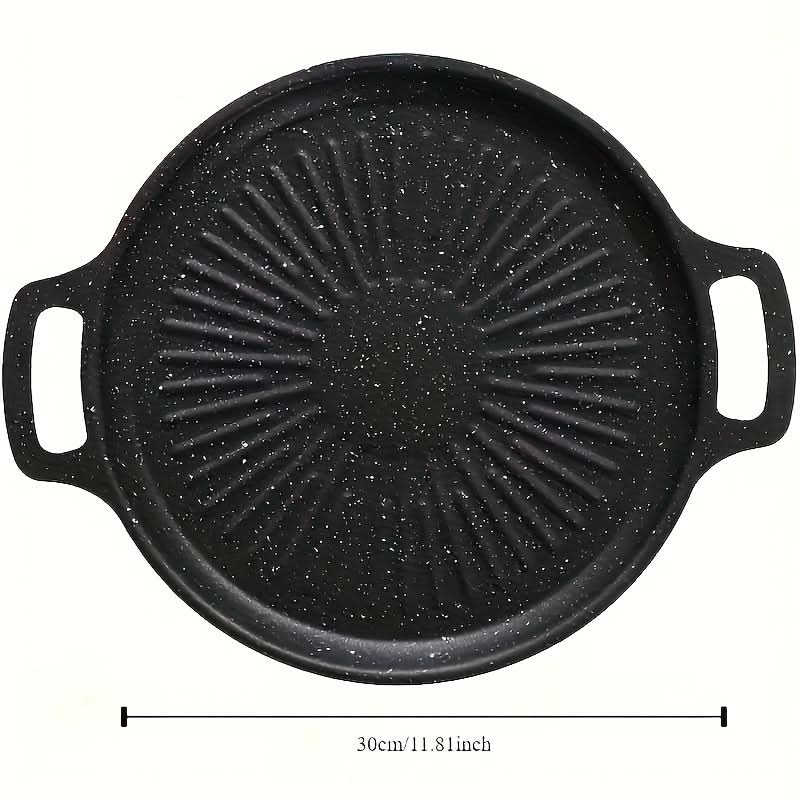 Rustic Design Portable Grill Pan in Cast Iron for Outdoor Cooking