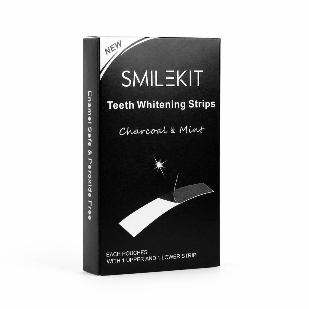 Enamel-Safe 18% PAP Charcoal & Mint Teeth Whitening Strips