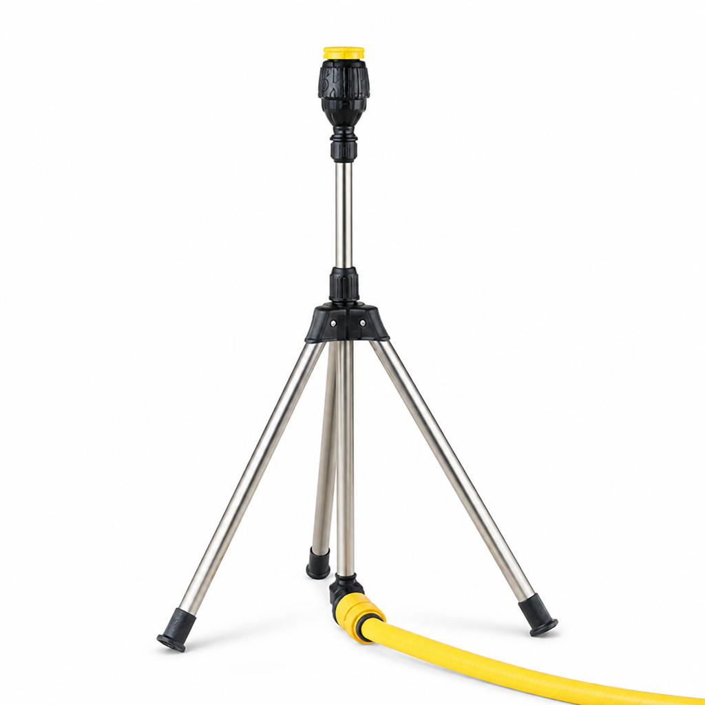 Adjustable 360° Rotating Garden Sprinkler (Stainless Steel Tripod)
