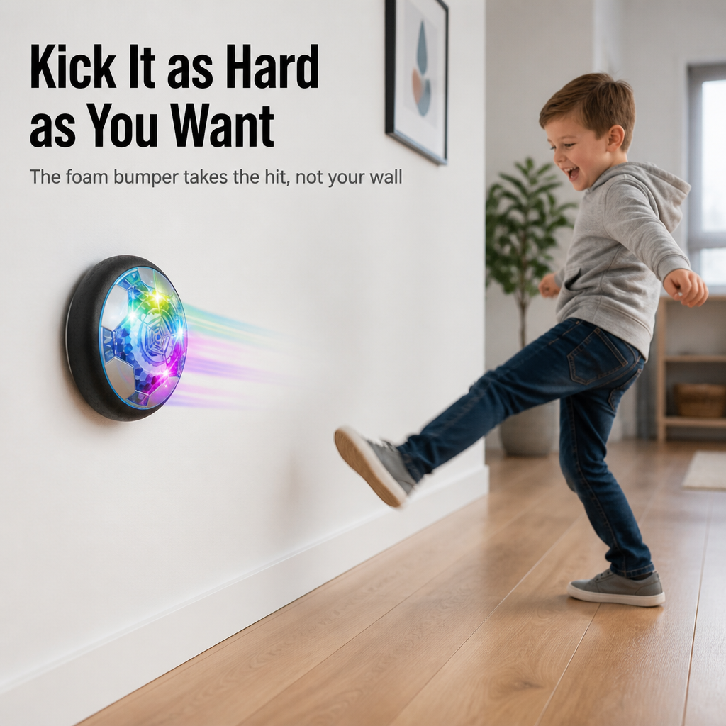 GlideKick™ — Score Indoor Goals Without Marking Floors or Knocking Over Lamps