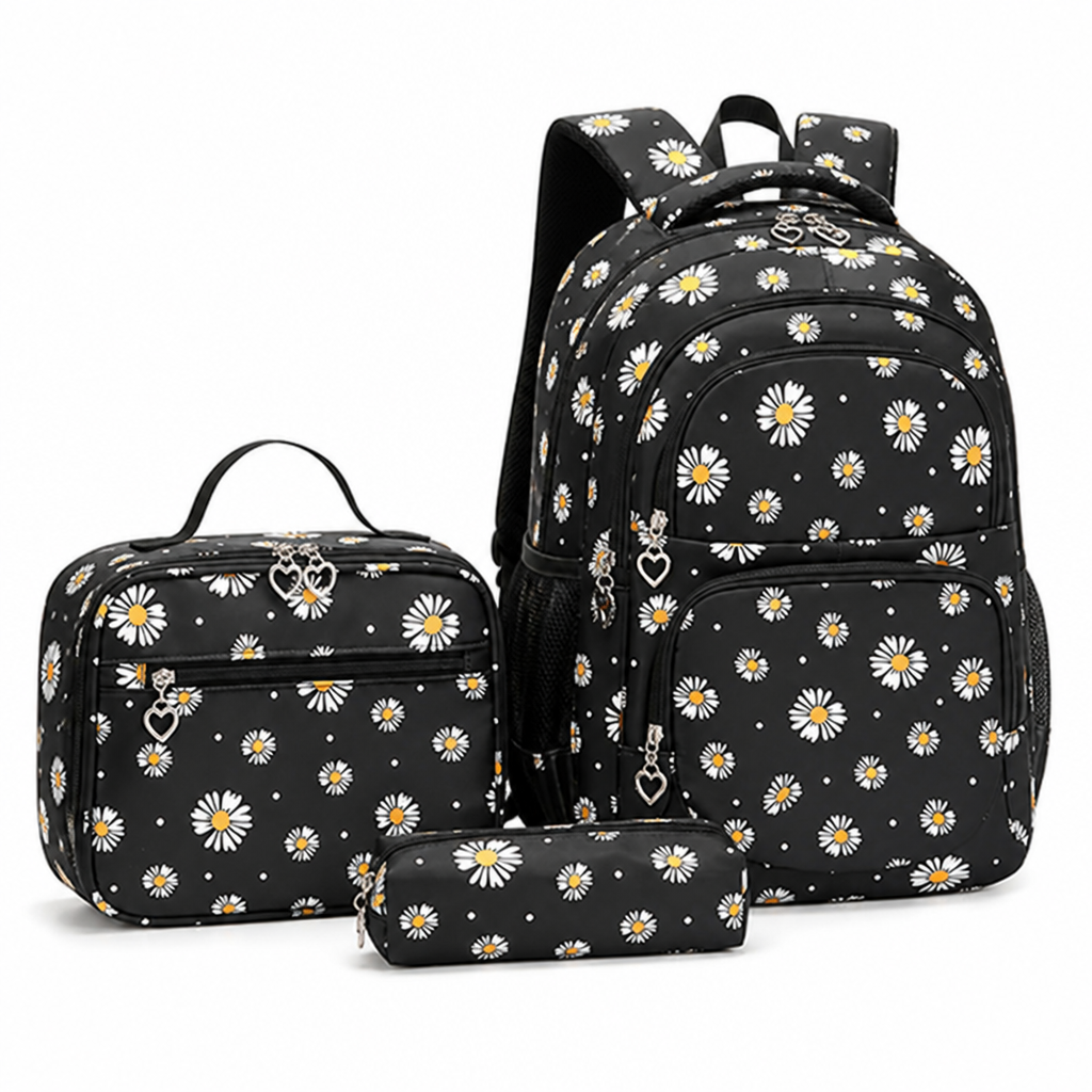 Lightweight Large-Capacity Daisy Backpack (Set of 3)