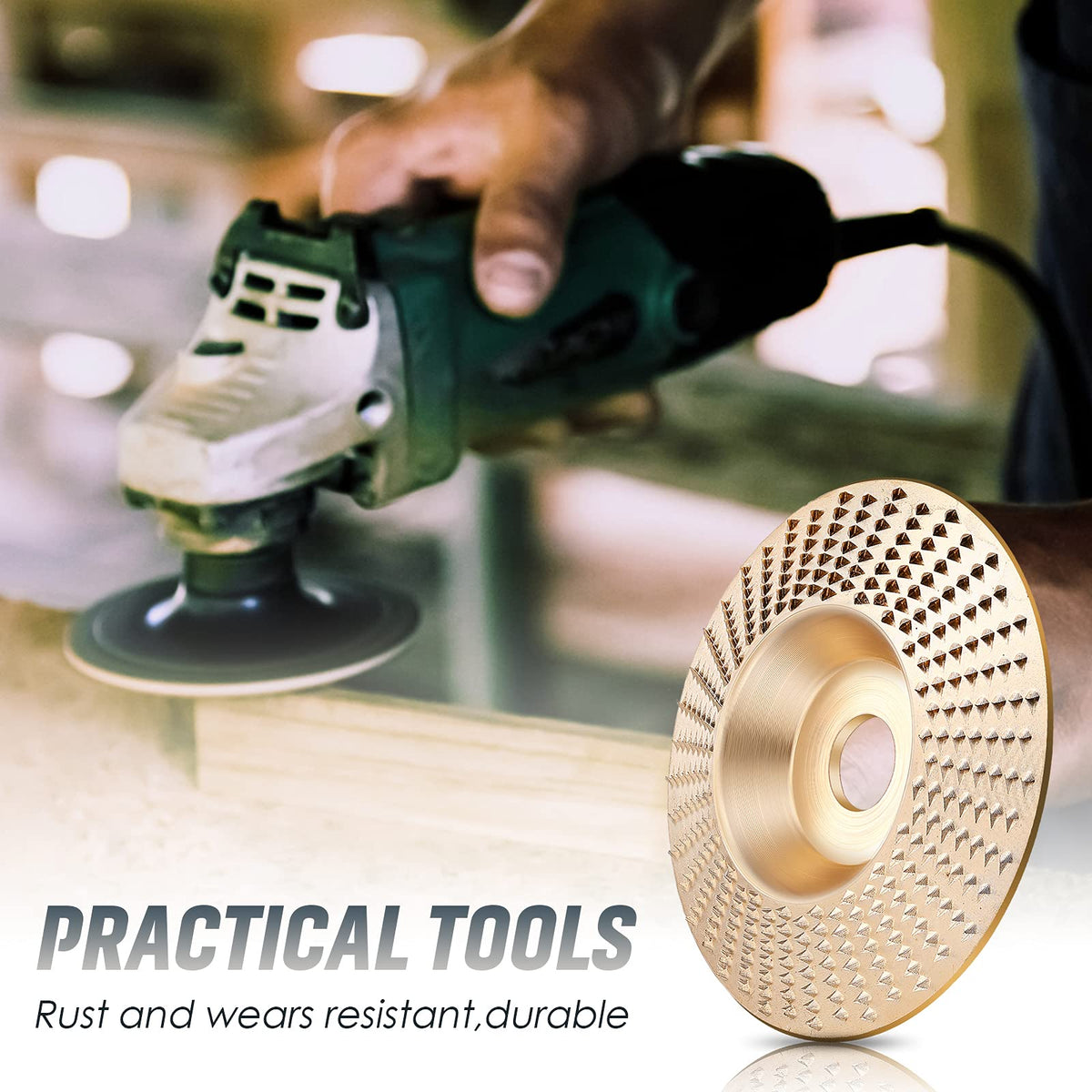Grinding Disc Set for Angle Grinder - Flat, Beveled, and Arc Tungsten Carbide
