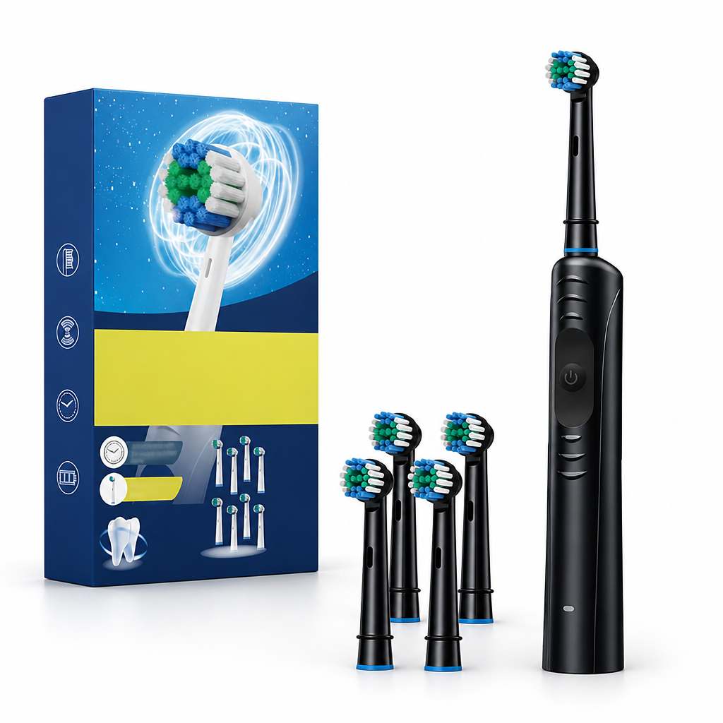 IP67 Waterproof & USB-C Rechargeable Soft Bristle Electric Toothbrush (3 Modes)