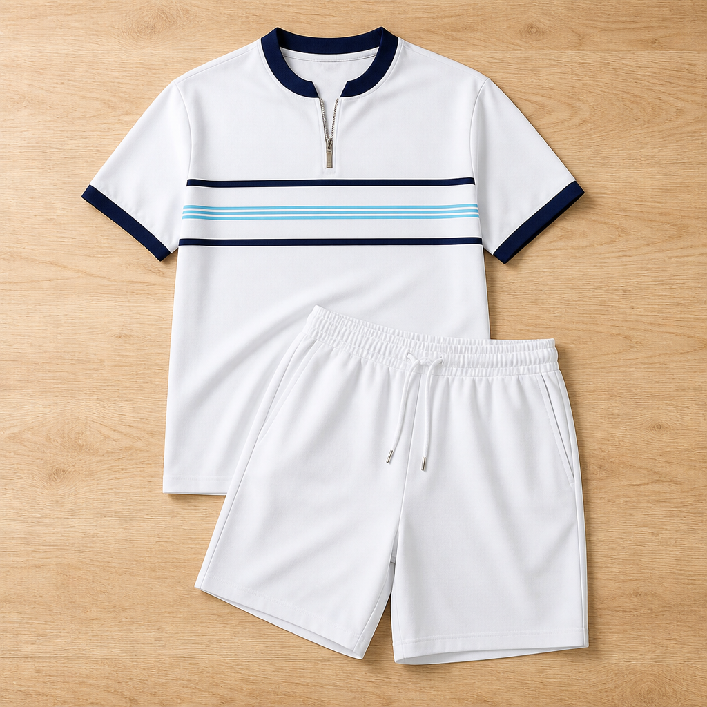 Zip-Collar Shirt & Shorts Set™ — Feel Fresh, Move Freely, Command Every Moment