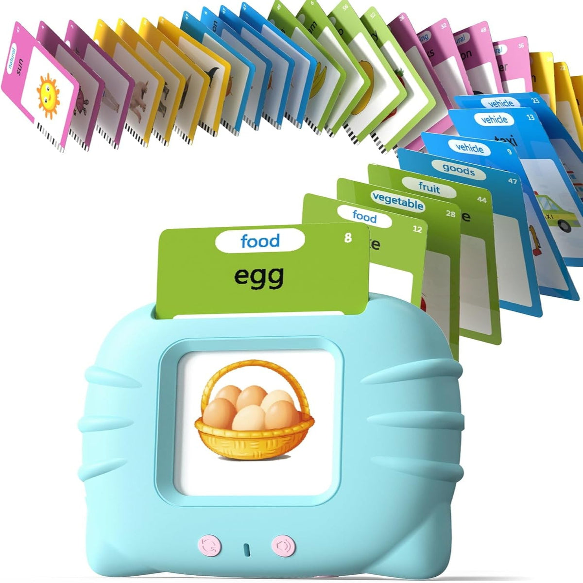 Flash Card Reader for Audio Playback with 224 Words and Repeat Feature