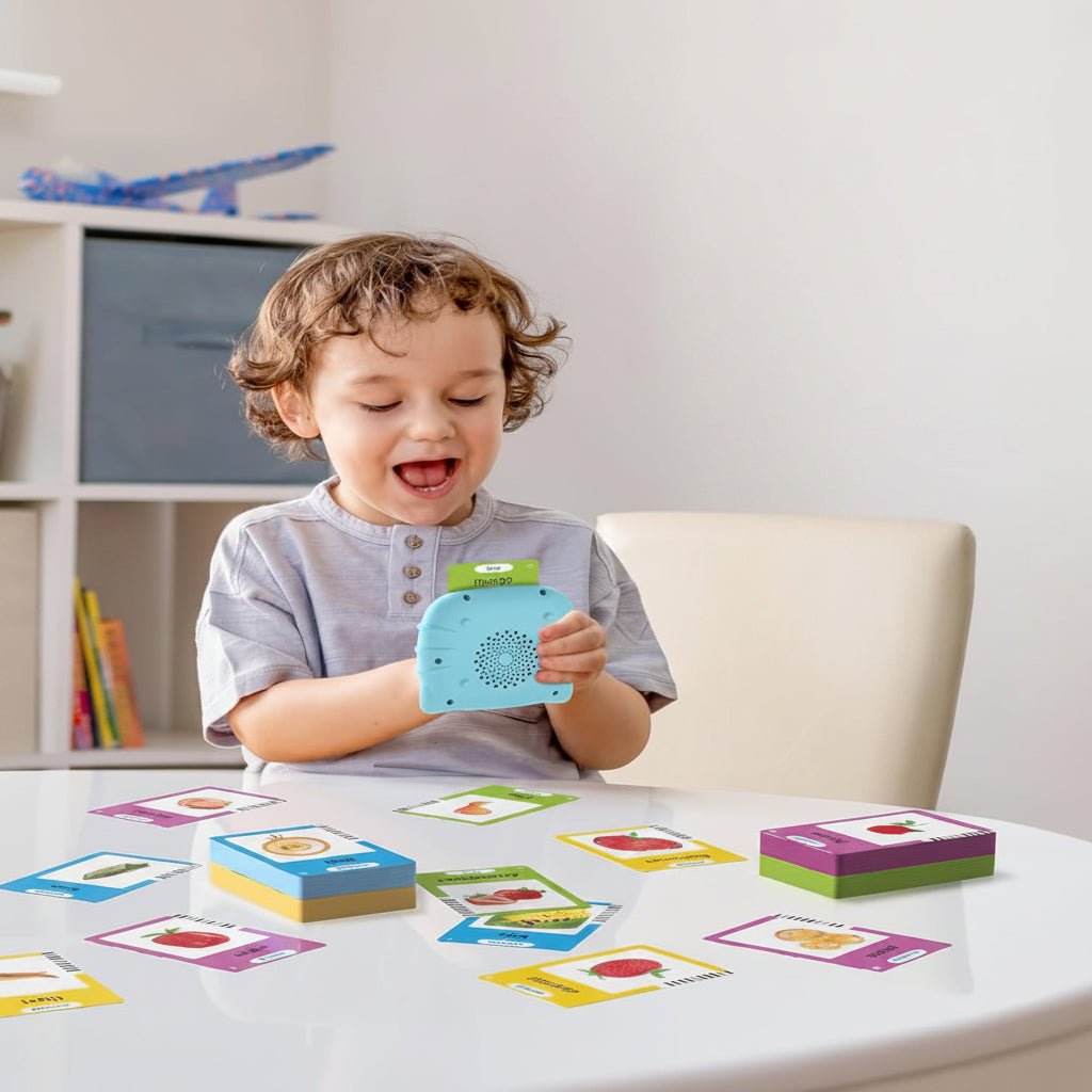 Flash Card Reader for Audio Playback with 224 Words and Repeat Feature
