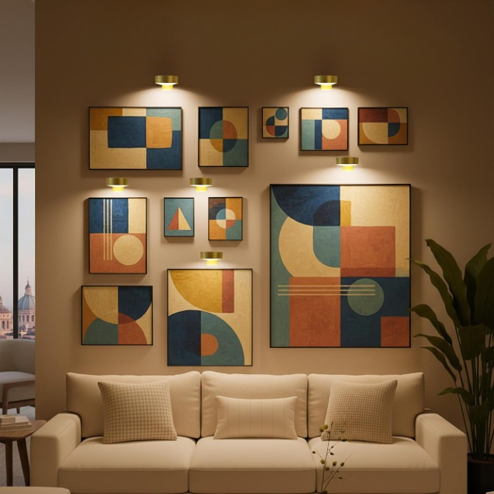 Remote-Controlled Wireless LED Wall Light – Magnetic, No Drill, Gold/Black
