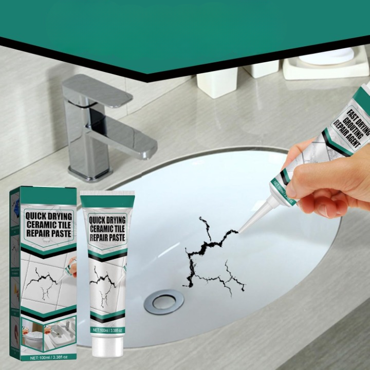 Repair Paste Set for Tiles with Spatula and Sandpaper for Chips and Cracks