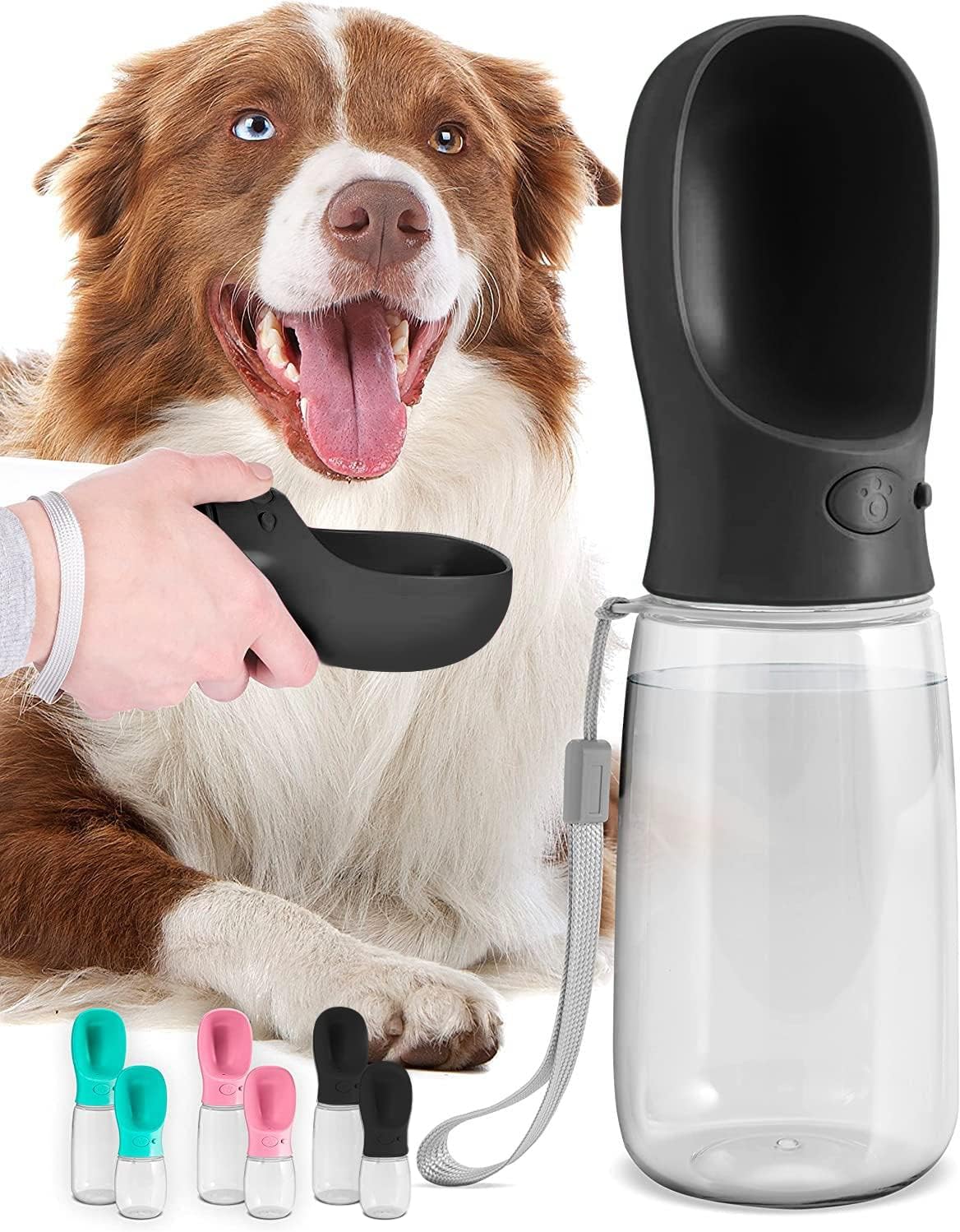 19oz Travel Dog Water Bottle with Leak-Proof Bowl