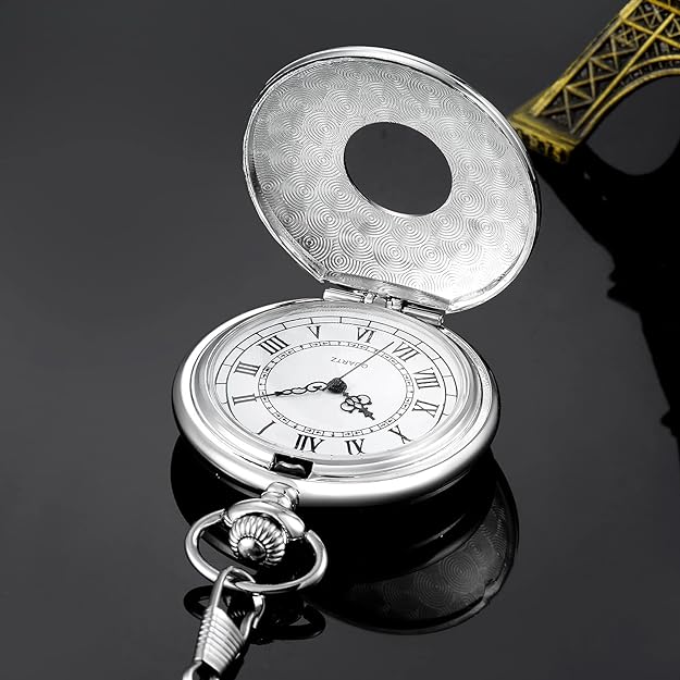 Men's Pocket Watch with Roman Numerals - Classic Style