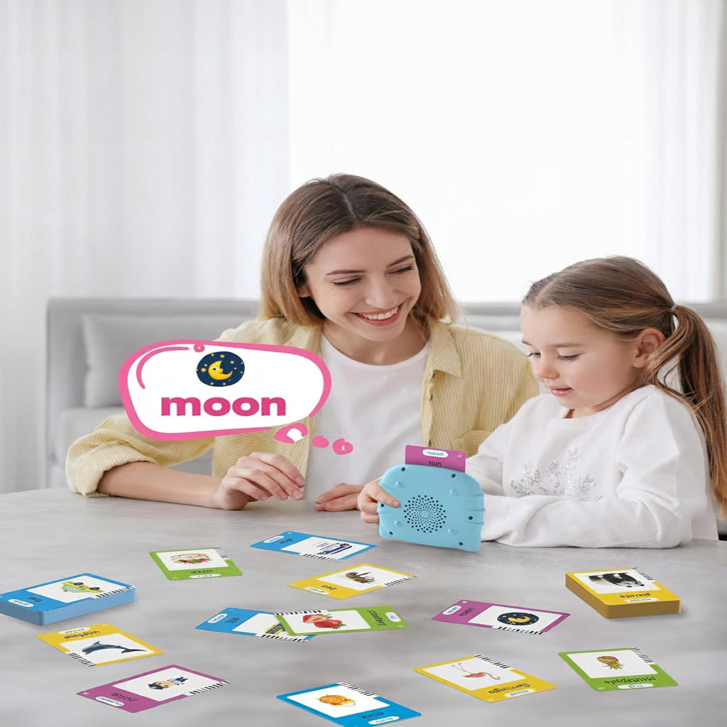 Flash Card Reader for Audio Playback with 224 Words and Repeat Feature