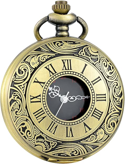 Men's Pocket Watch with Roman Numerals - Classic Style