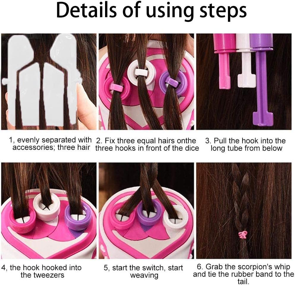 Children's Automatic Hair Braid Maker with Included Accessories