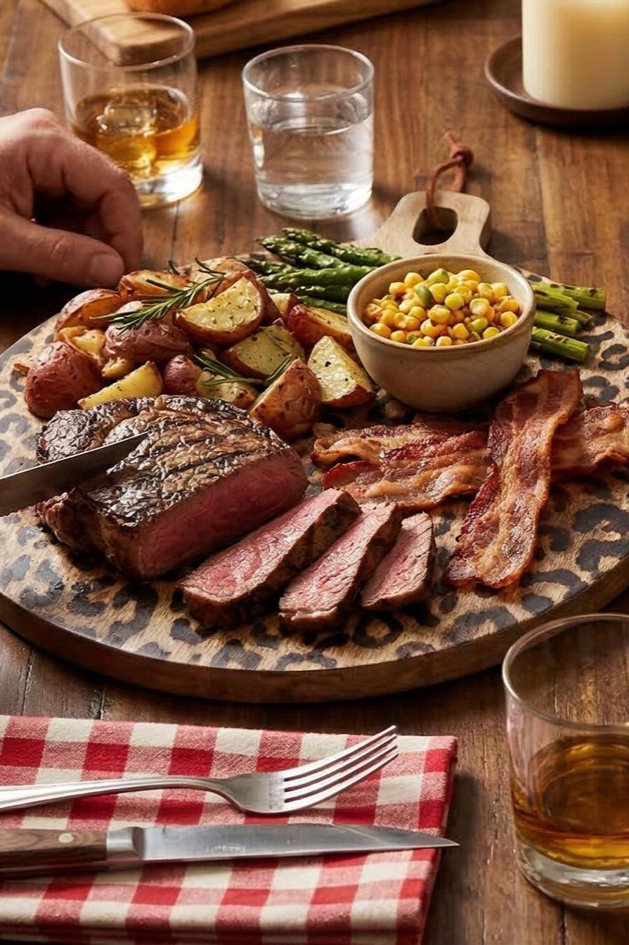 Scandinavian Style Wooden Serving Board Set - Round & Square Sapele