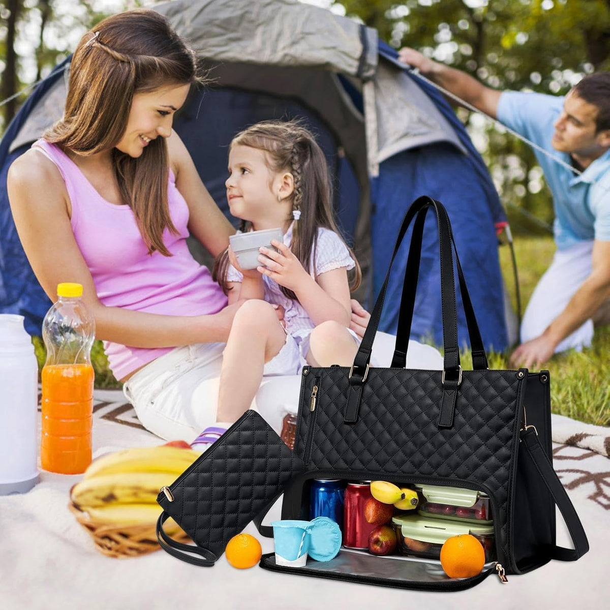 Dual Compartment Cooler Tote for Lunch and Laptop