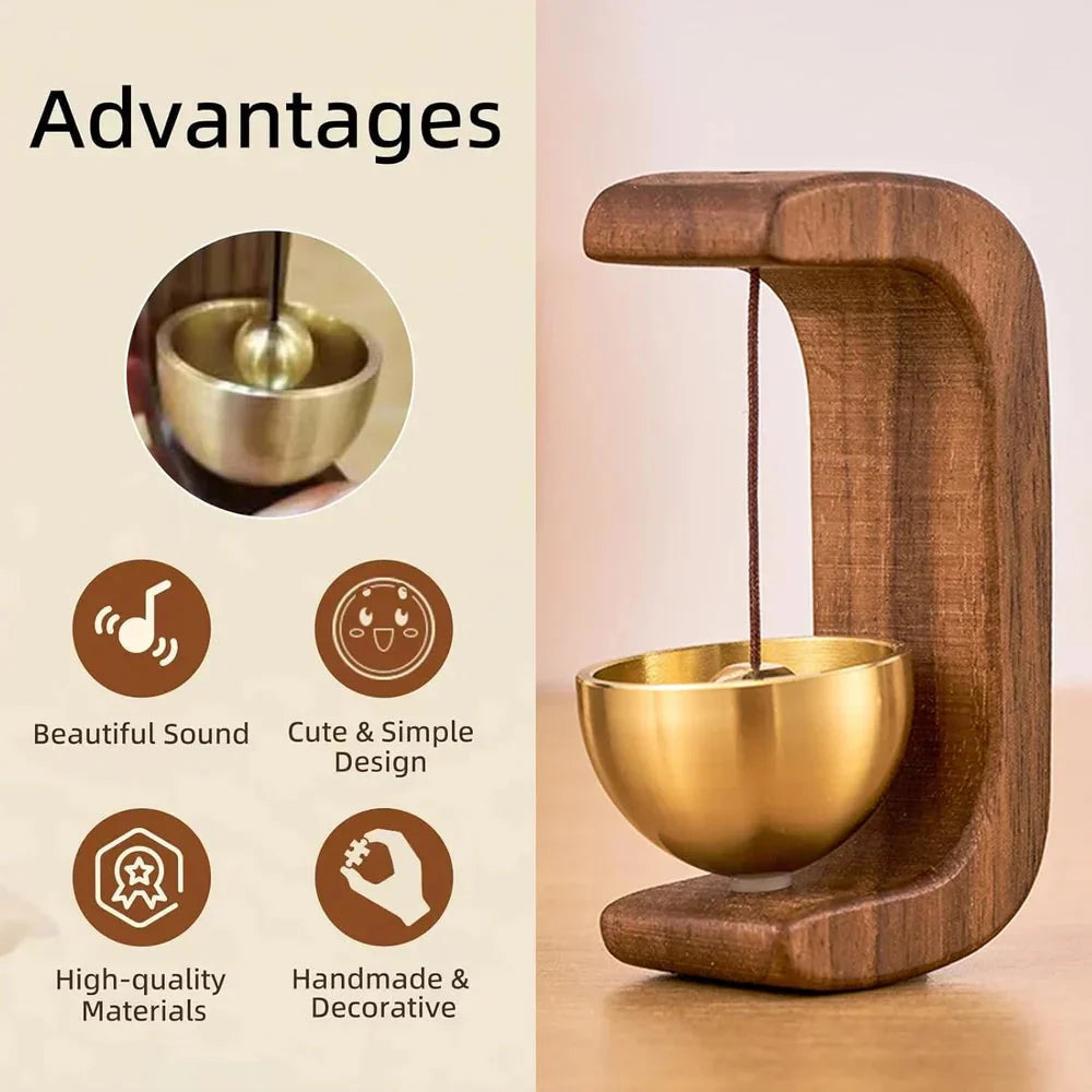 Wooden Wind Chime with Magnetic Singing Bowl