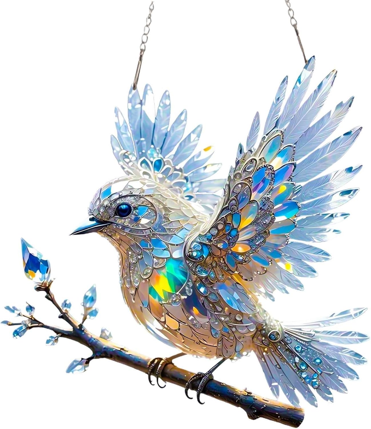 Window Crystal Bird Ornament – Reflective Light Decor for Home