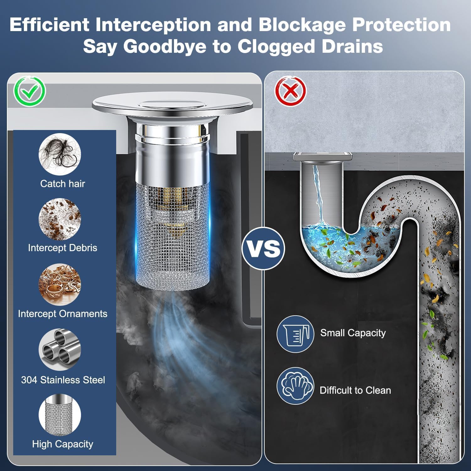 FlowGuard™ — Enjoy a Clog-Free Sink and Protect Your Valuables Effortlessly