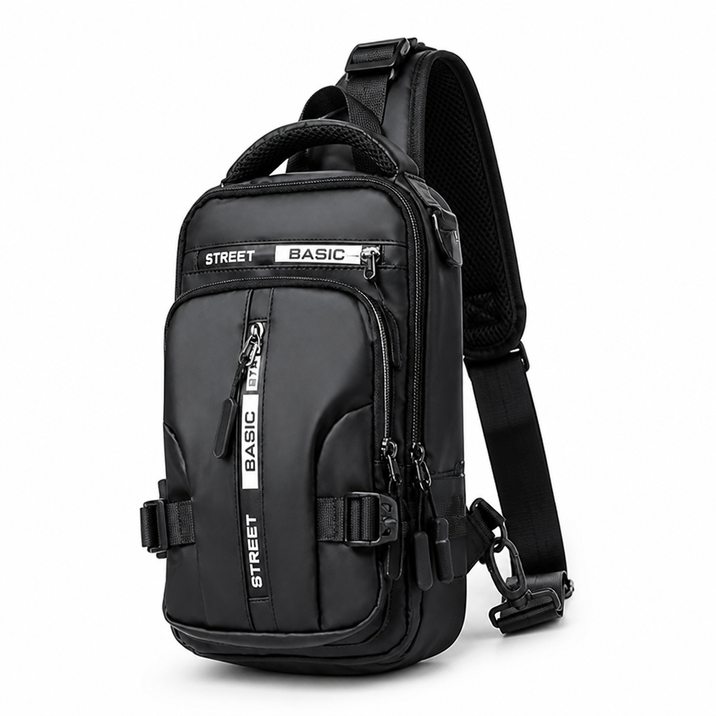 Compact Lightweight Nylon Crossbody Sling Backpack