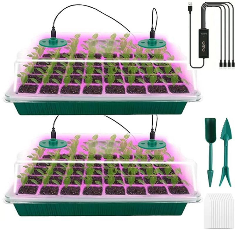 LED Grow Light Kit for Indoor Plants – Includes Hood & 4 Packs of 24 Cells