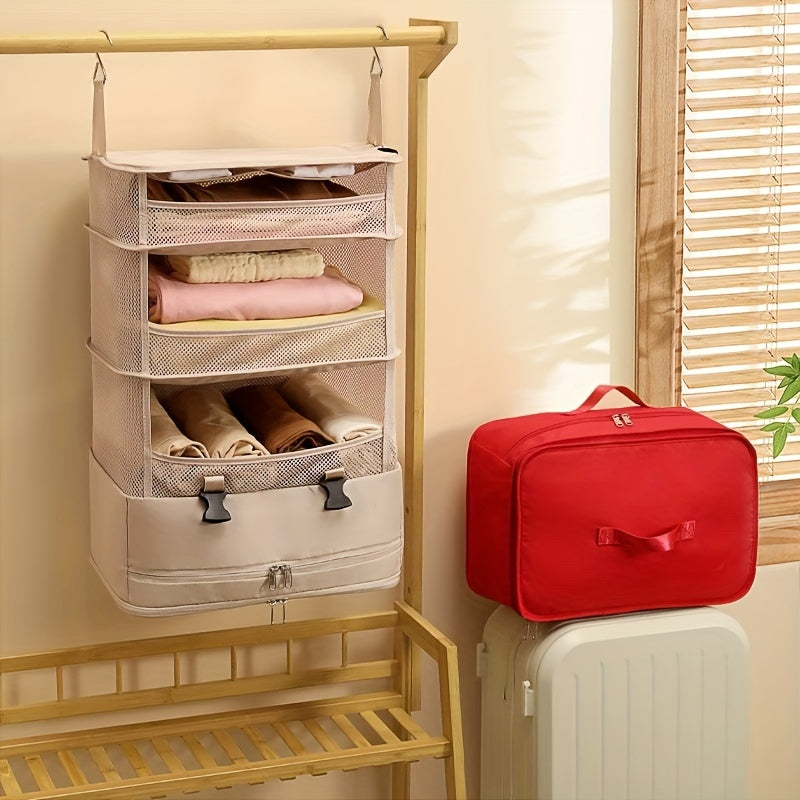 Foldable Clothes Storage Bag with Four Sections