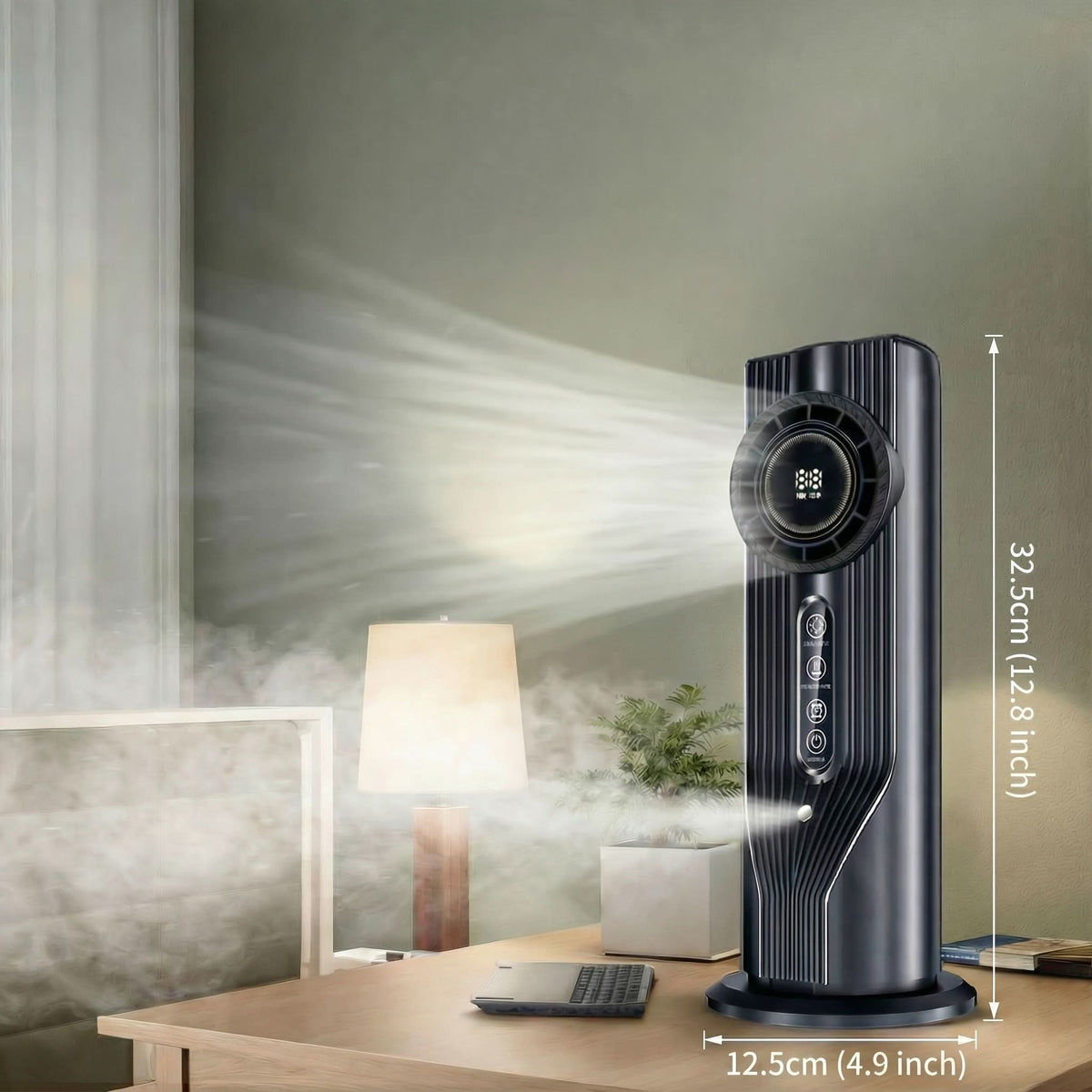 Portable USB Fan with Humidifier – 6-Speed Quiet Air Cooler for Desk