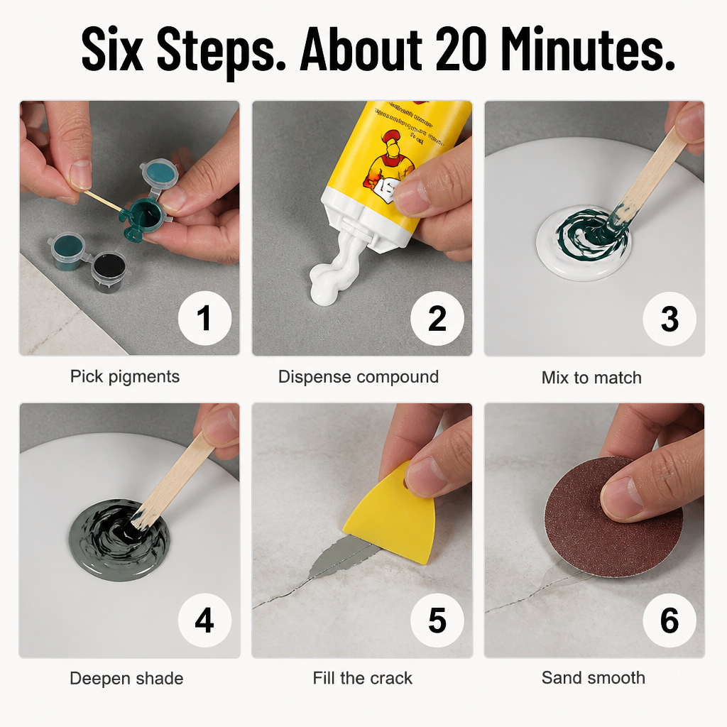 StoneMend™ — Repair Cracks, Chips & Holes in Tiles, Sinks & Stone