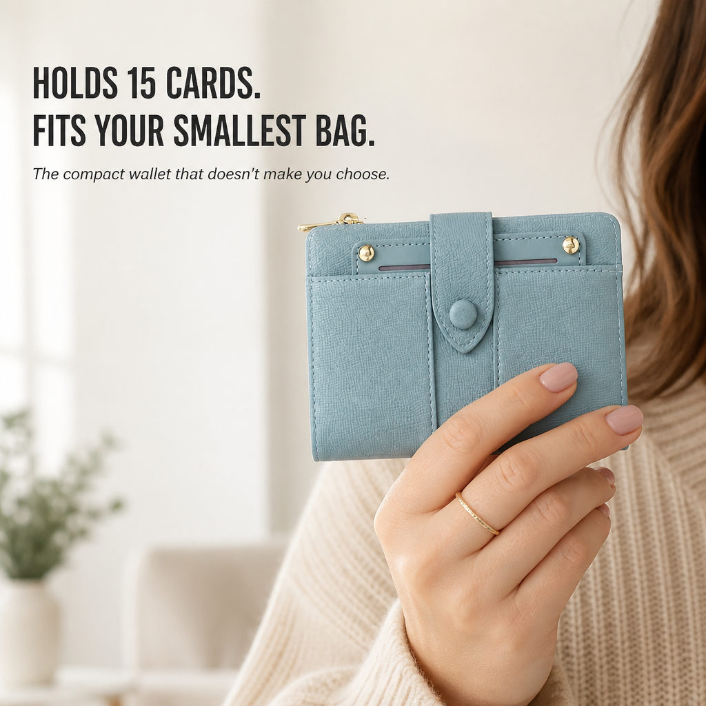 VeroLuxe™ — Holds 15 Cards Without Adding Bulk to Your Tiniest Bag