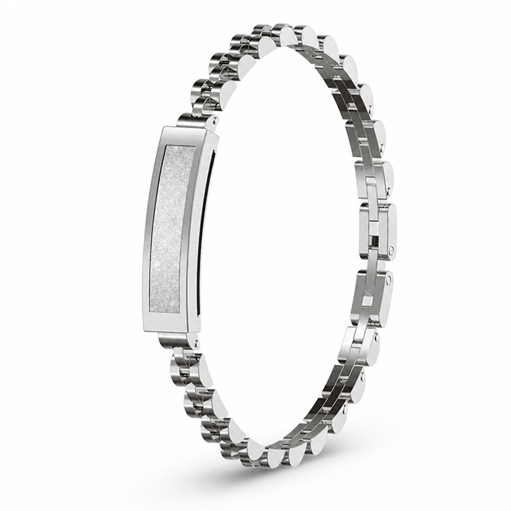 Stainless Steel Bluetooth Fitness Tracker Bracelet (5-Day Battery)