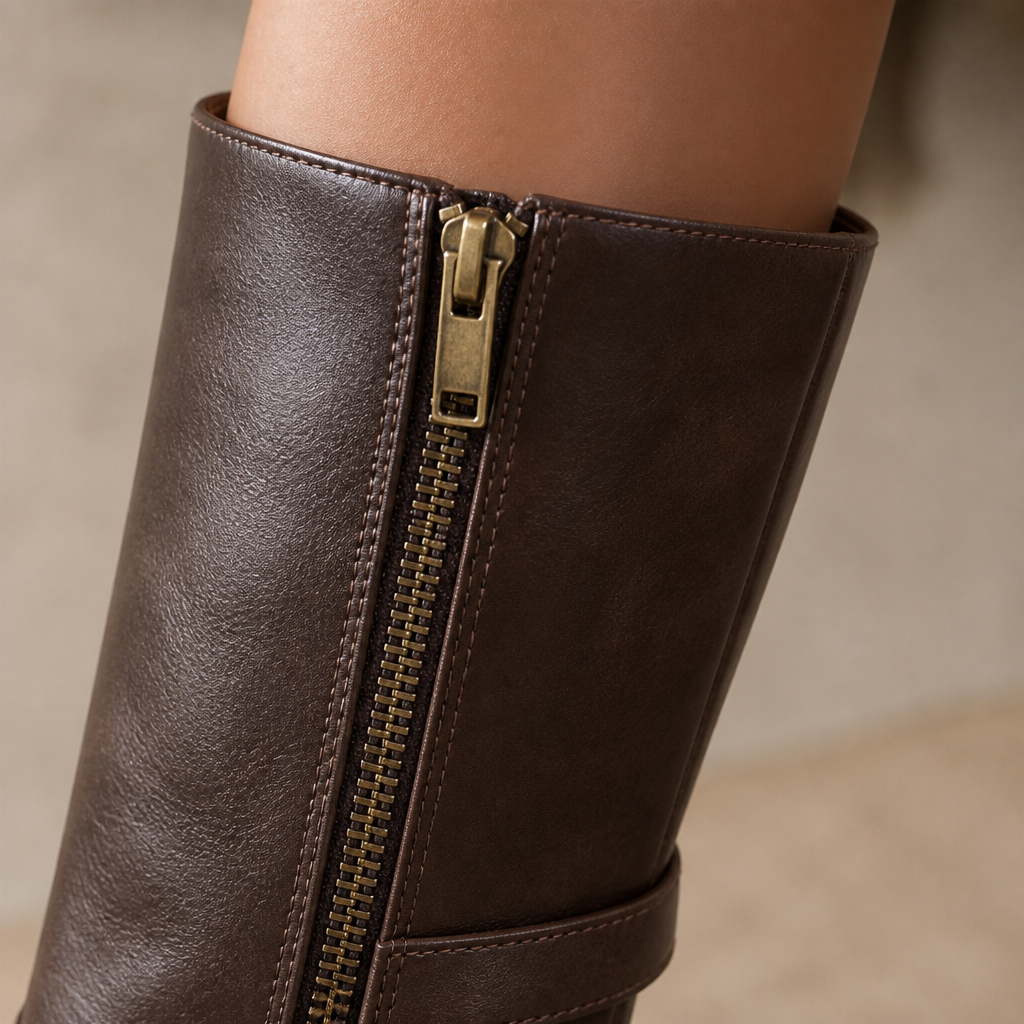 VeroStride™ – Timeless Knee-High Riding Boots with Chunky Heel