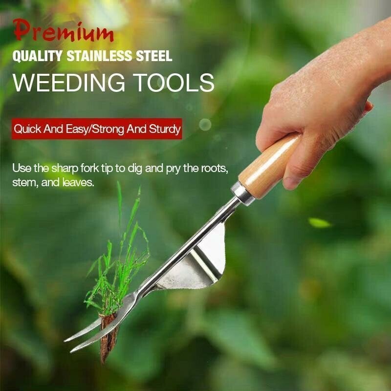 Ergonomic Stainless Steel Tool for Weed Removal – No Bending Required