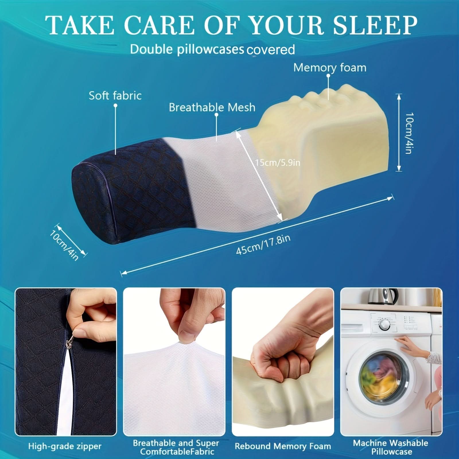 Memory Foam Neck Pillow for Cervical Support