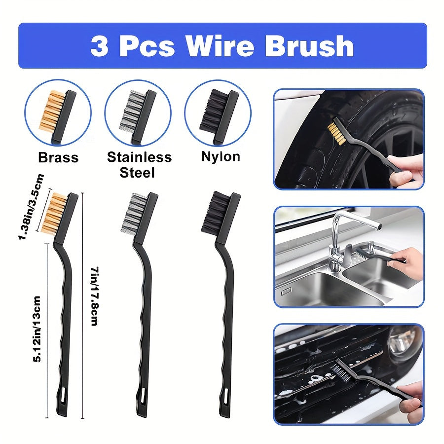 28-Piece Brush Set for Automatic Car Washing with Drill Attachments and Bag