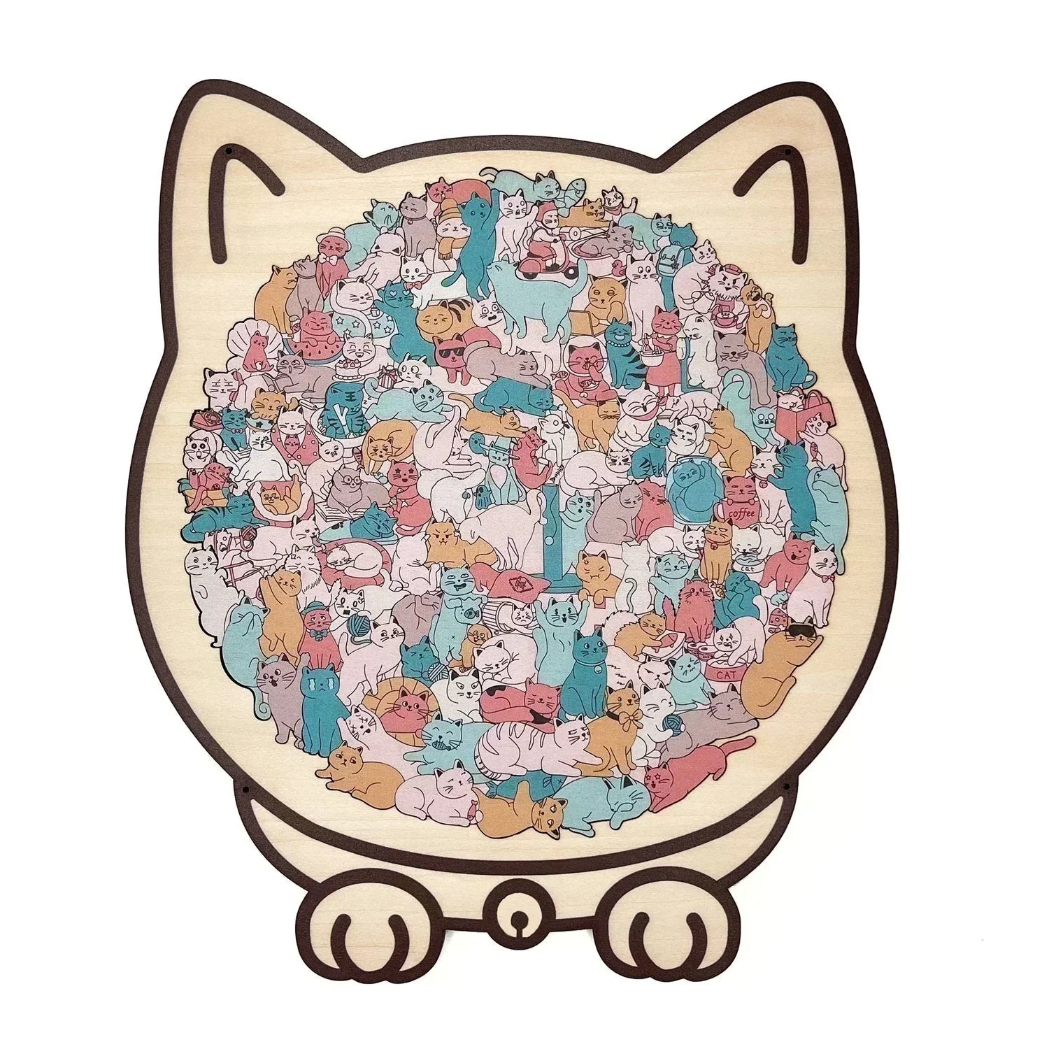WhiskerCraft™ Wooden Puzzle — Melt Stress Away with Every Satisfying Click and Create Calm Cat Art