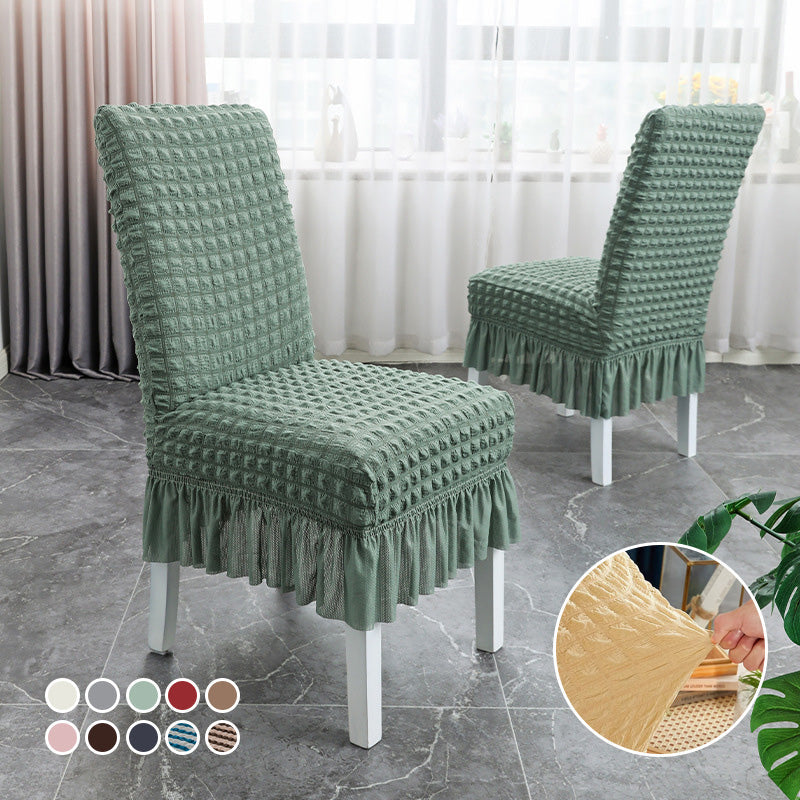 Jacquard Velour Chair Covers with Ruffled Flounce