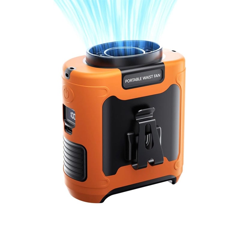 Rechargeable Waist Fan with Clip – Hands-free Design