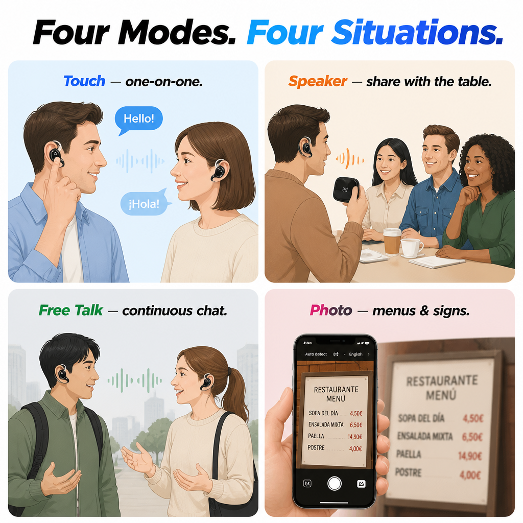Linguara™ — Interpret 75 Languages Hands-Free, No Phone Needed
