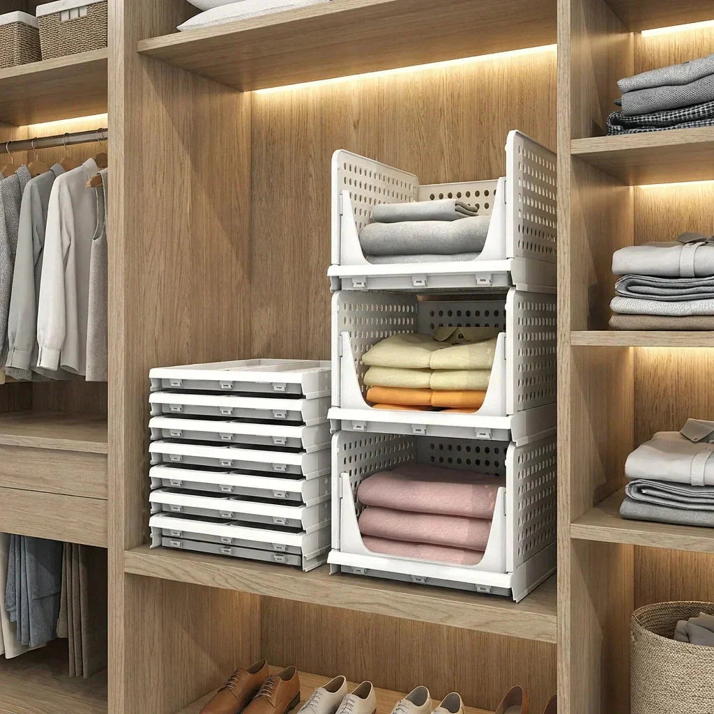 Stackable 3-Tier Closet Organizer in Durable Plastic